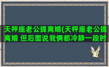 天秤座老公提离婚(天秤座老公提离婚 但后面说我俩都冷静一段时间)